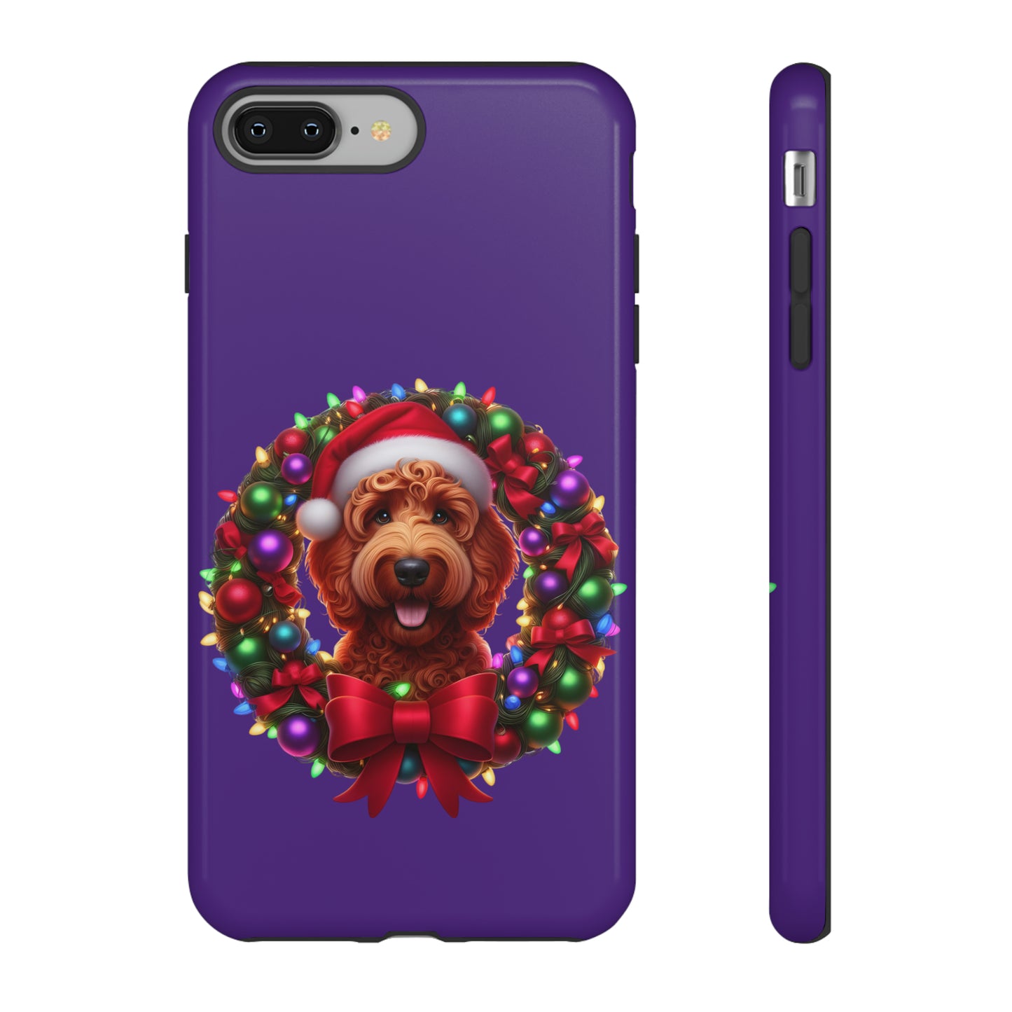 Red Doodle Christmas Wreath - Tough Cases iPhone, Samsung Galaxy & Google Pixel