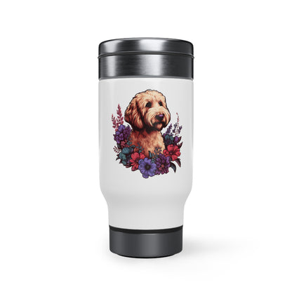 Doodle Stainless Steel Travel Mug with Handle, 14oz