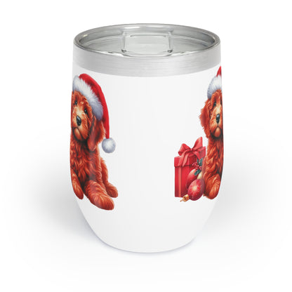 Red Santa Hat Christmas Doodle - Chill Wine Tumbler