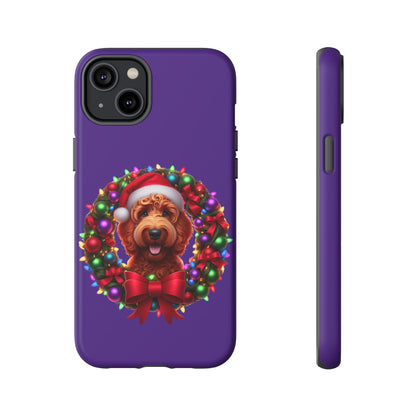 Red Doodle Christmas Wreath - Tough Cases iPhone, Samsung Galaxy & Google Pixel