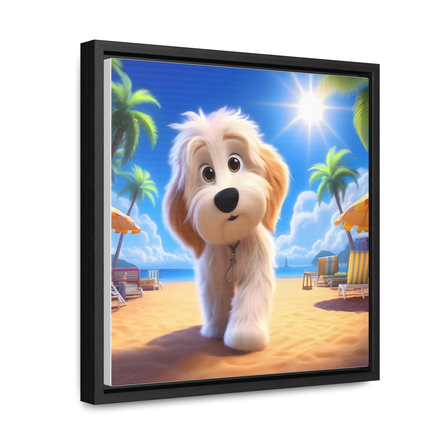 Cute Doodle Cartoon Inspired - Wooden Gallery Canvas Picture - Square Frame - Nice!