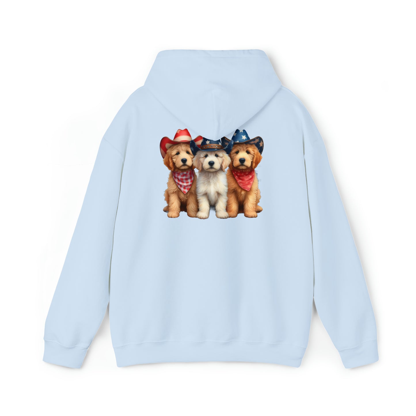 3 Patriotic Doodles on Back Unisex Heavy Blend™ Hooded Sweatshirt