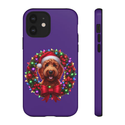 Red Doodle Christmas Wreath - Tough Cases iPhone, Samsung Galaxy & Google Pixel