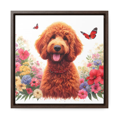 Red Doodle Gallery Canvas Picture - Wooden Square Frame - Nice!