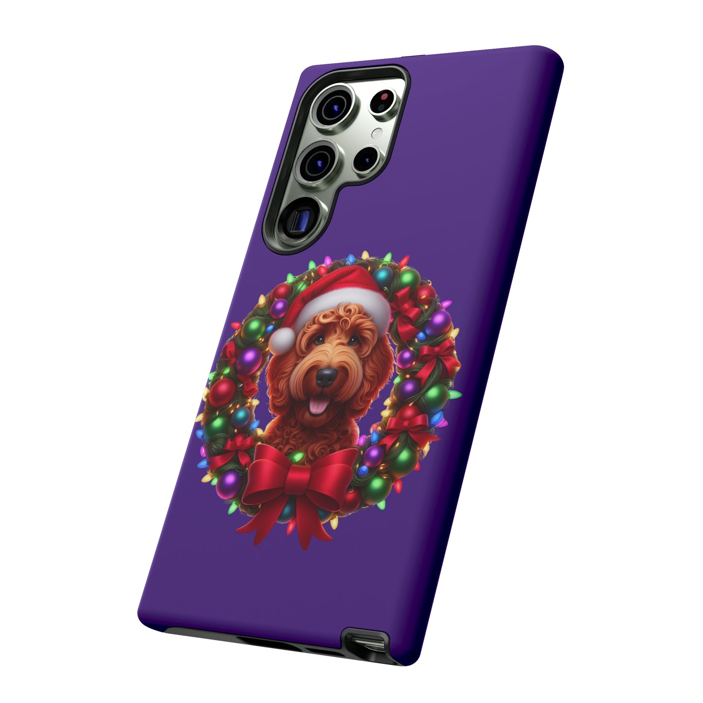 Red Doodle Christmas Wreath - Tough Cases iPhone, Samsung Galaxy & Google Pixel