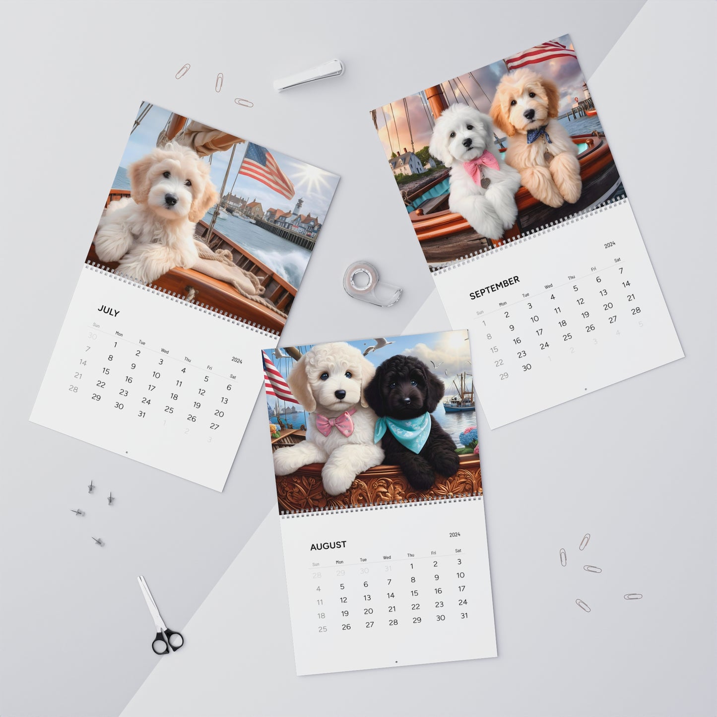 Doodles on a Sailboat - All Year - Wall Calendars (2024)