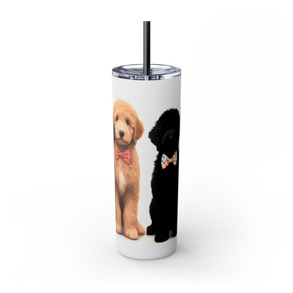 Doodle Dogs Skinny Tumbler with Straw, 20oz