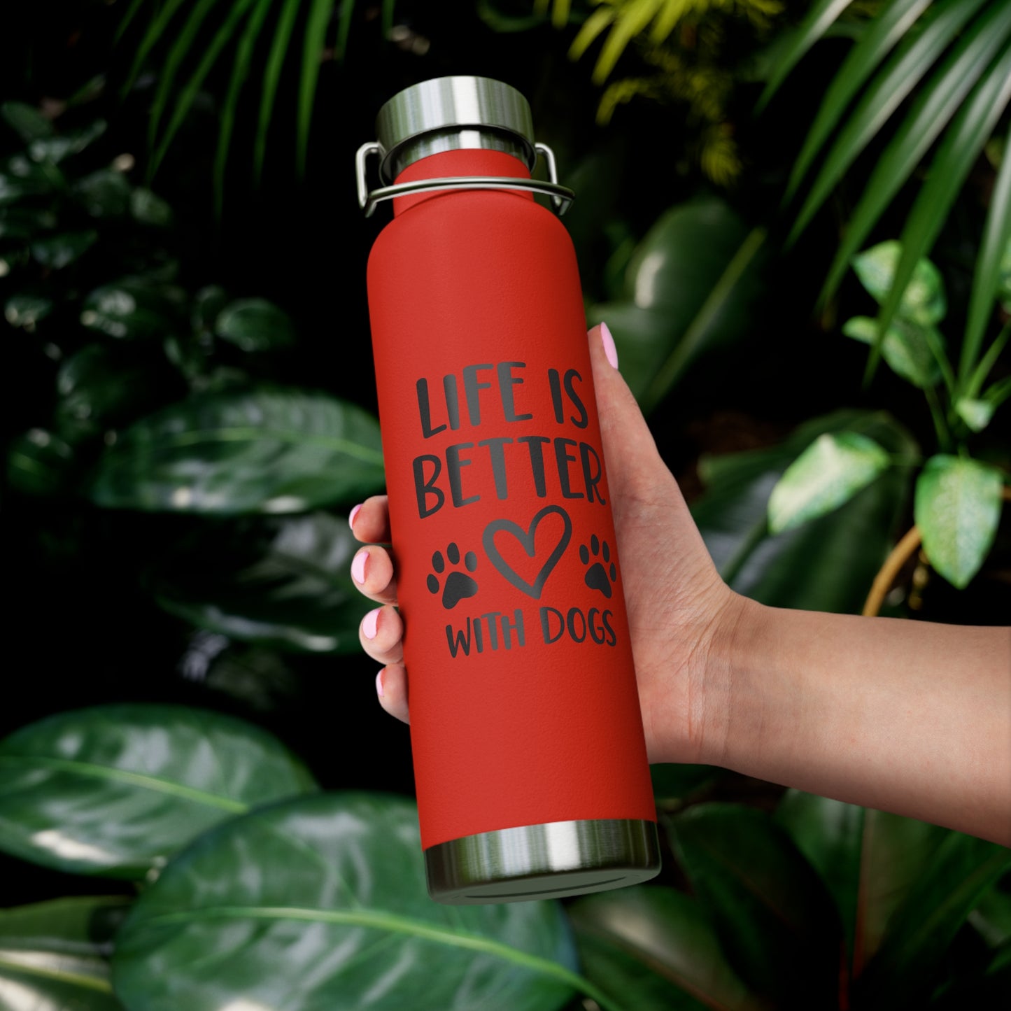 Life is Better with Dogs Copper Vacuum Insulated Bottle, 22oz