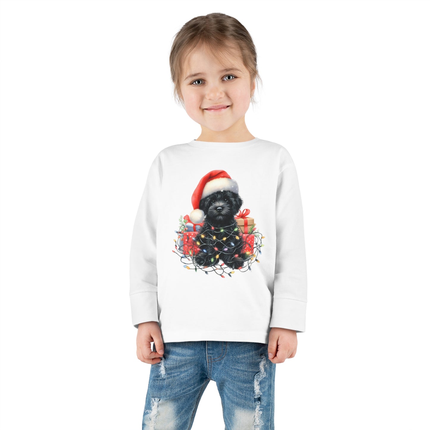 Christmas Black Doodle - Toddler Long Sleeve T Shirt