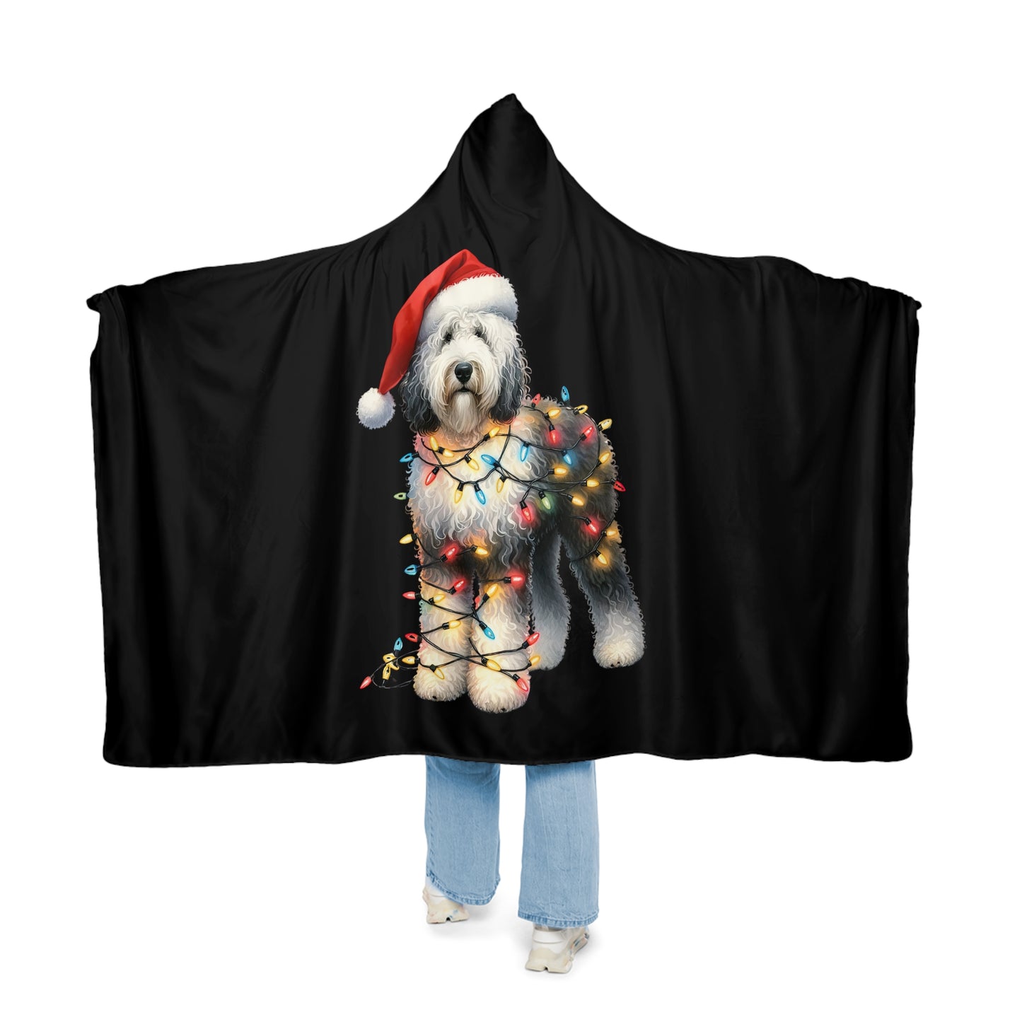 Sheepadoodle Christmas Snuggle Blanket