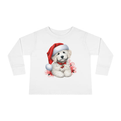 Christmas White Doodle - Toddler Long Sleeve T Shirt