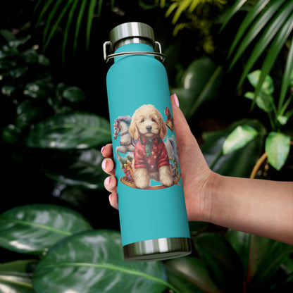 Christmas Doodle Copper Vacuum Insulated Bottle, 22oz