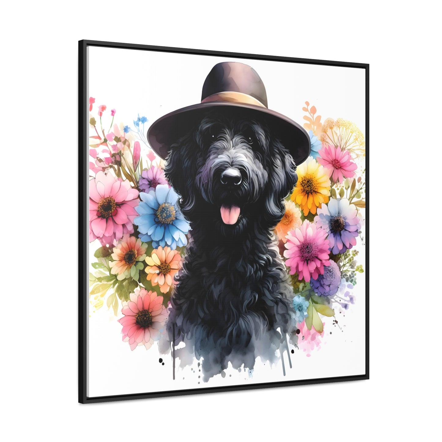 Black Doodle Gallery Canvas Picture - Wooden Square Frame Nice!