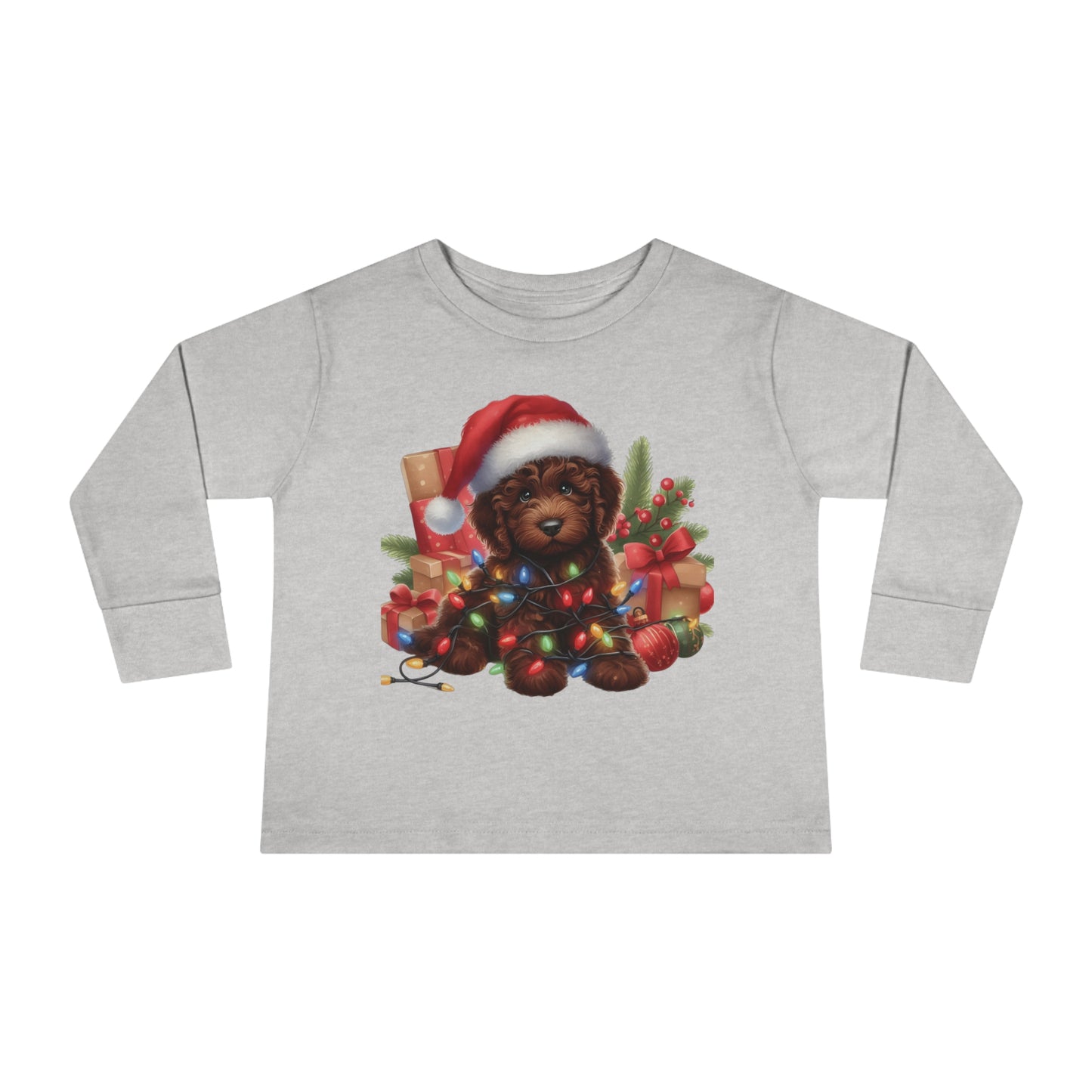 Chocolate Brown Doodle - Toddler Long Sleeve T Shirt