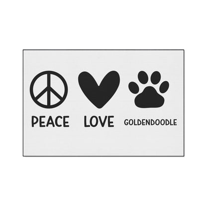 Peace Love Goldendoodle Heavy Duty Floor Mat