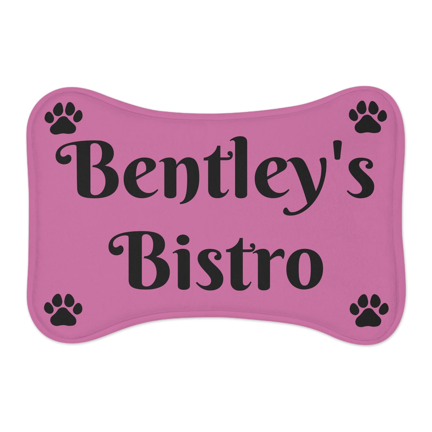 Personalized - Food and Water Bowls Pet Feeding Mats - Pink