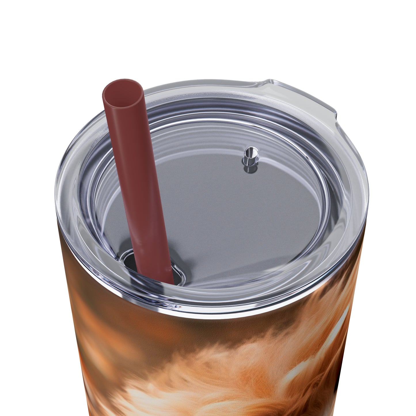 Fall Adorable Doodle Puppy Skinny Tumbler with Straw, 20oz