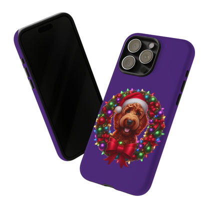 Red Doodle Christmas Wreath - Tough Cases iPhone, Samsung Galaxy & Google Pixel