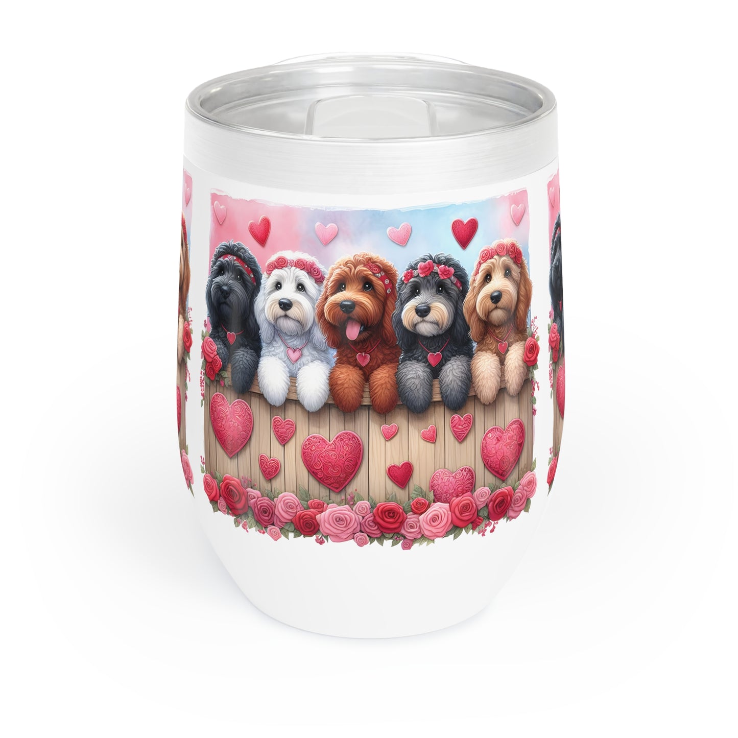 Valentine Doodles - Chill Wine Tumbler