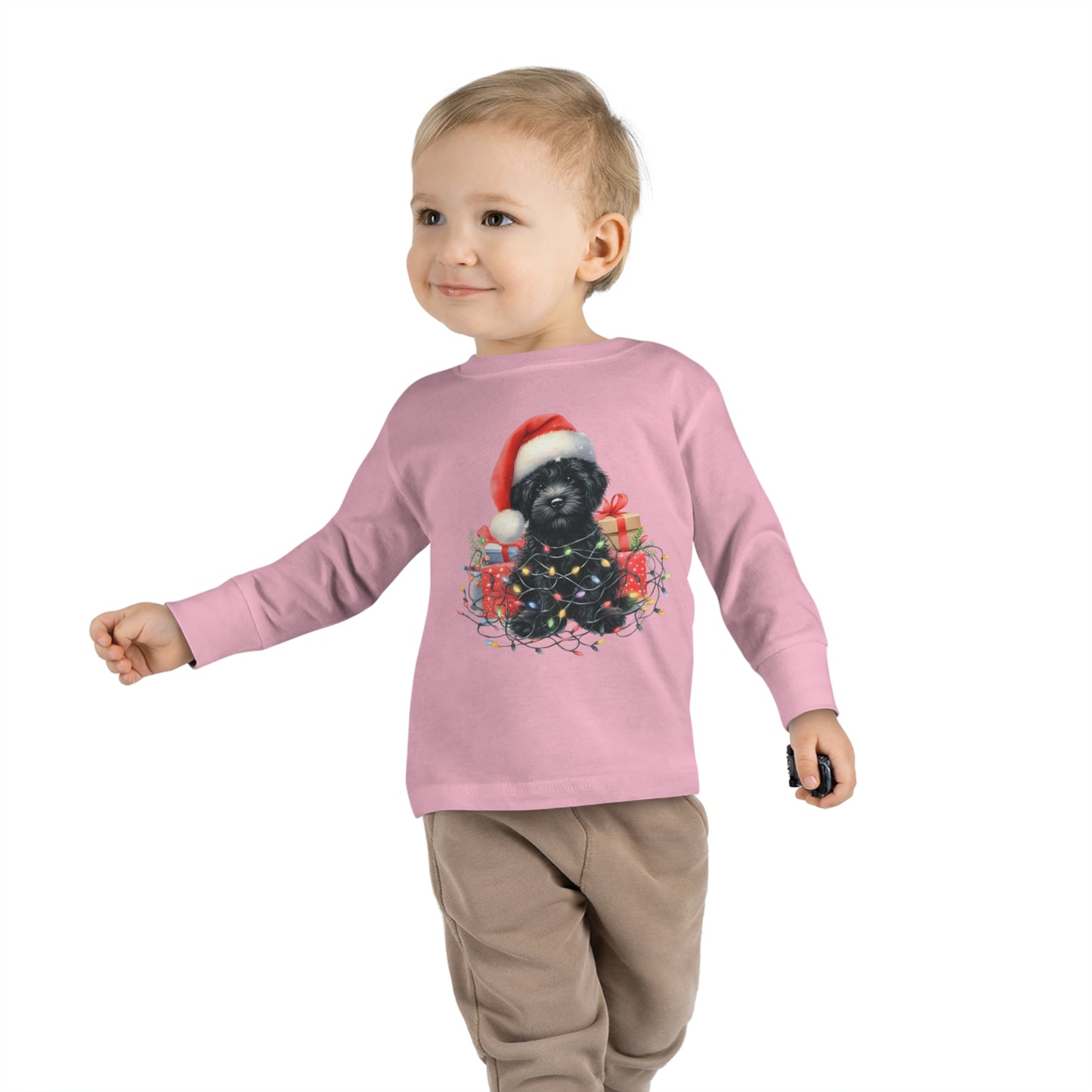 Christmas Black Doodle - Toddler Long Sleeve T Shirt