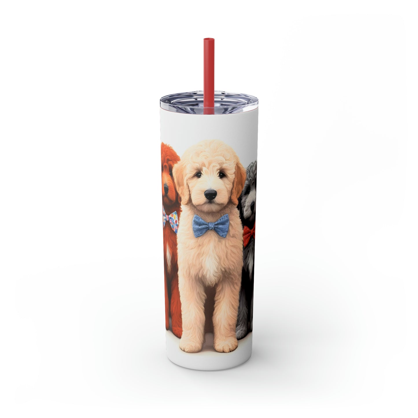 Doodle Dogs Skinny Tumbler with Straw, 20oz