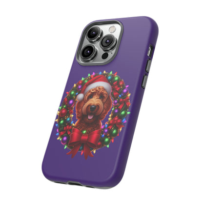 Red Doodle Christmas Wreath - Tough Cases iPhone, Samsung Galaxy & Google Pixel