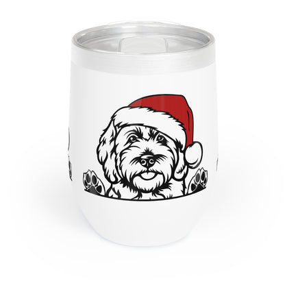 Christmas Hat Doodle Chill Wine Tumbler