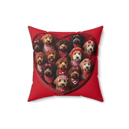 Life is like a box of Doodles - Valentine Spun Polyester Square Pillow