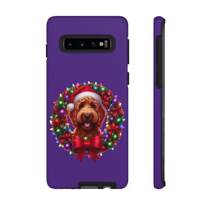 Red Doodle Christmas Wreath - Tough Cases iPhone, Samsung Galaxy & Google Pixel