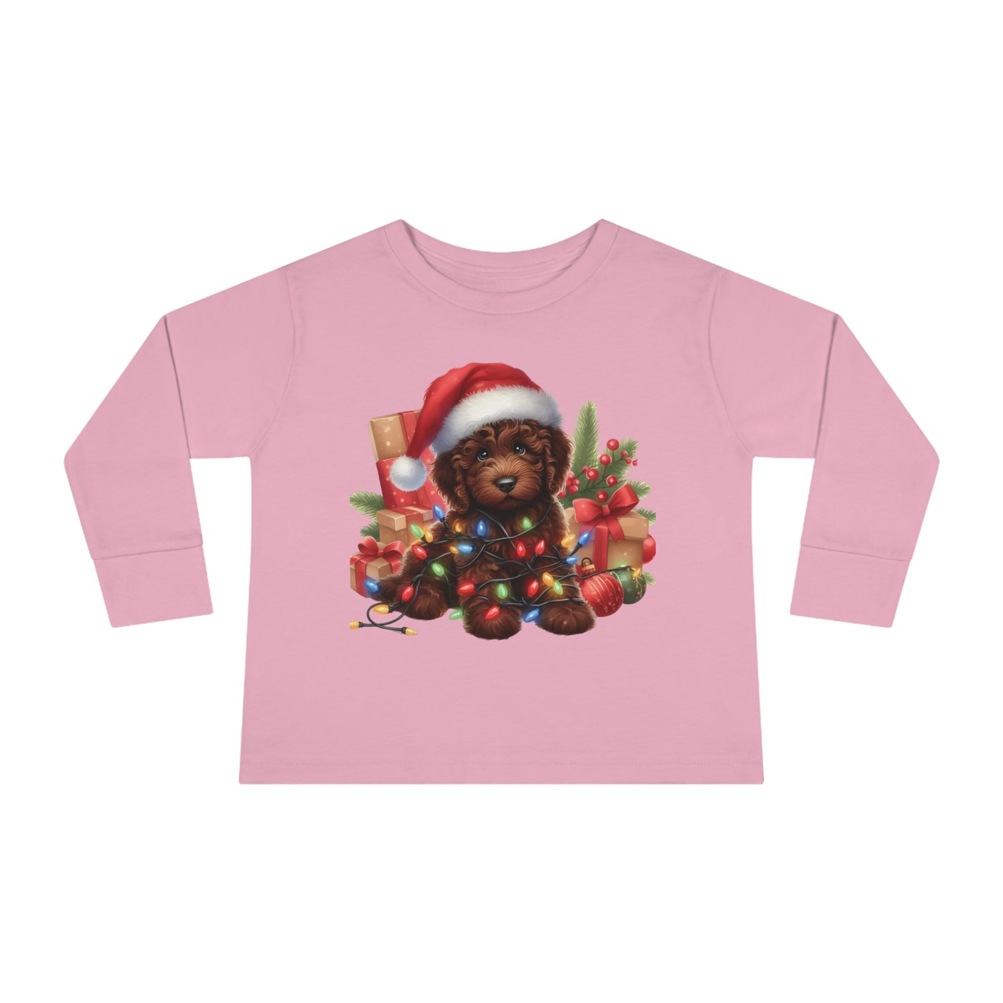 Chocolate Brown Doodle - Toddler Long Sleeve T Shirt