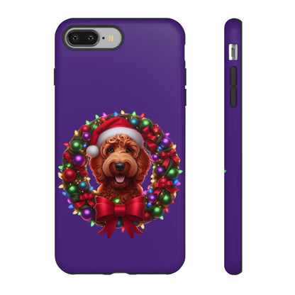 Red Doodle Christmas Wreath - Tough Cases iPhone, Samsung Galaxy & Google Pixel