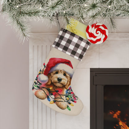 Doodle Puppy w/Lights Christmas Stocking