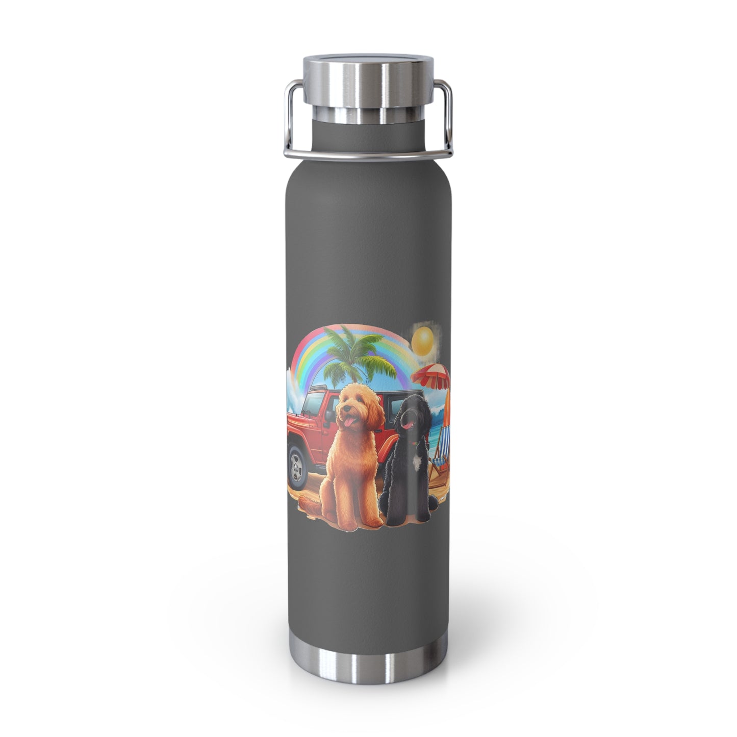 Jeep Beach Doodle Copper Vacuum Insulated Bottle, 22oz