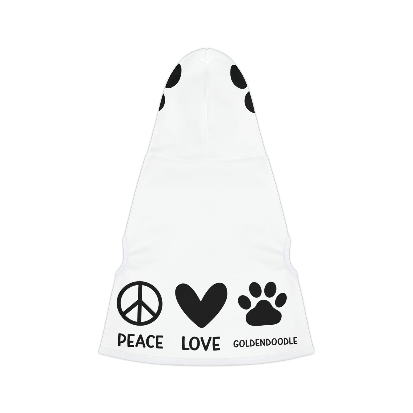 Peace Love Goldendoodle Pet Hoodie