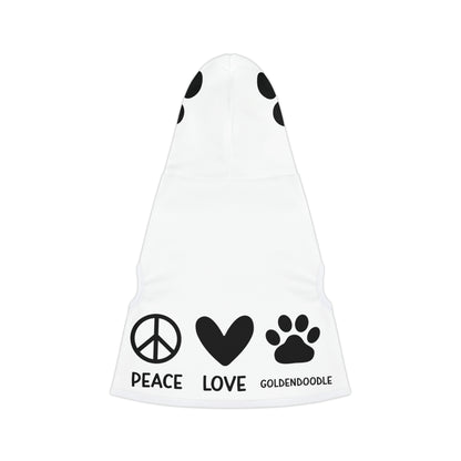 Peace Love Goldendoodle Pet Hoodie