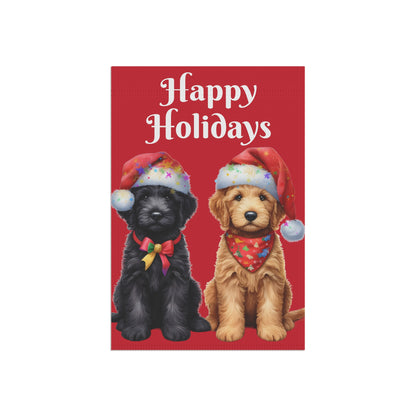 Christmas Doodle Puppies Garden & House Banner