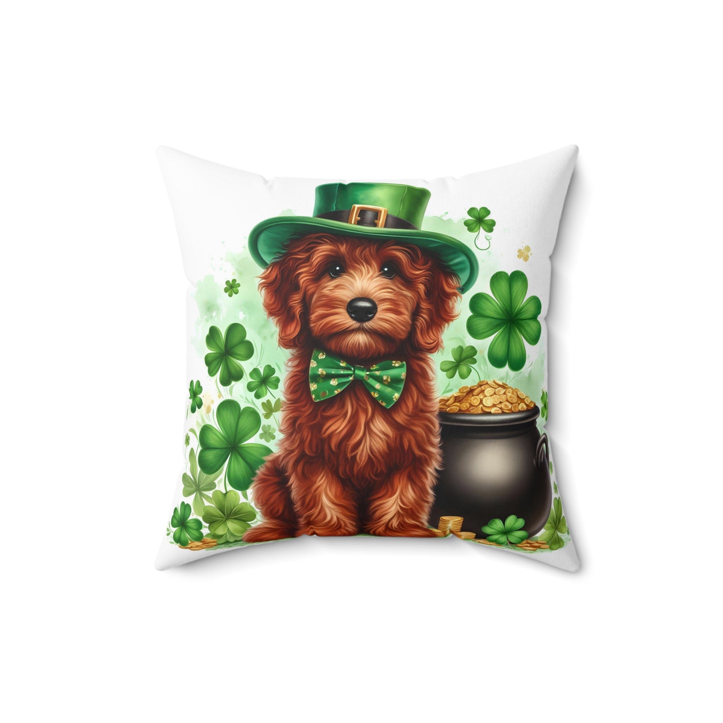 St. Patrick's Day Doodle - Spun Polyester Square Pillow