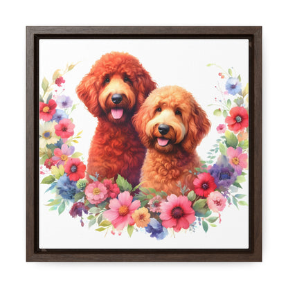 Red Doodles Gallery Canvas Picture - Wooden Square Frame - Nice!