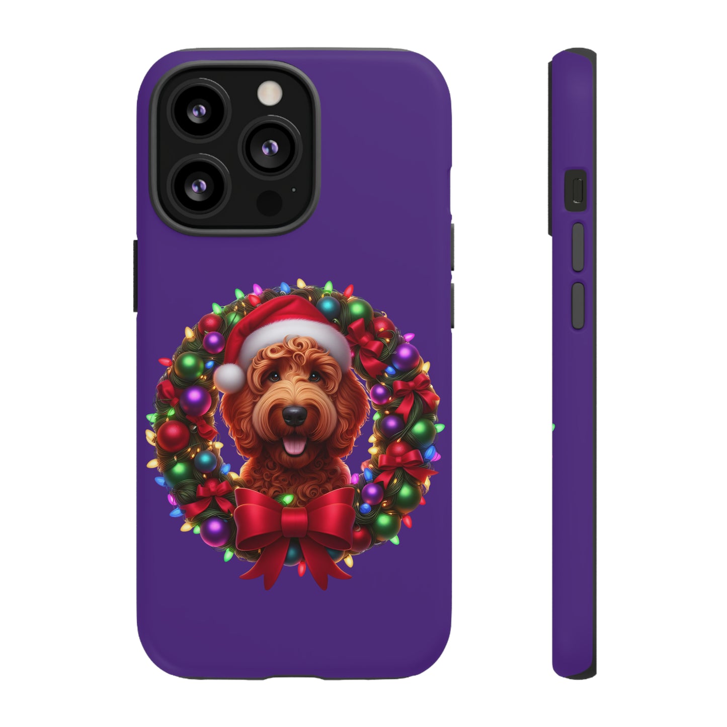 Red Doodle Christmas Wreath - Tough Cases iPhone, Samsung Galaxy & Google Pixel