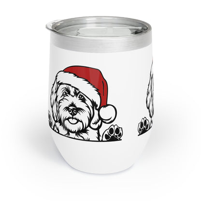 Christmas Hat Doodle Chill Wine Tumbler