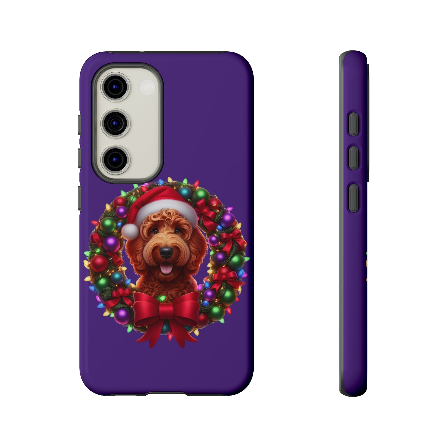 Red Doodle Christmas Wreath - Tough Cases iPhone, Samsung Galaxy & Google Pixel