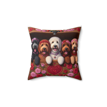 Valentine Doodles - Spun Polyester Square Pillow