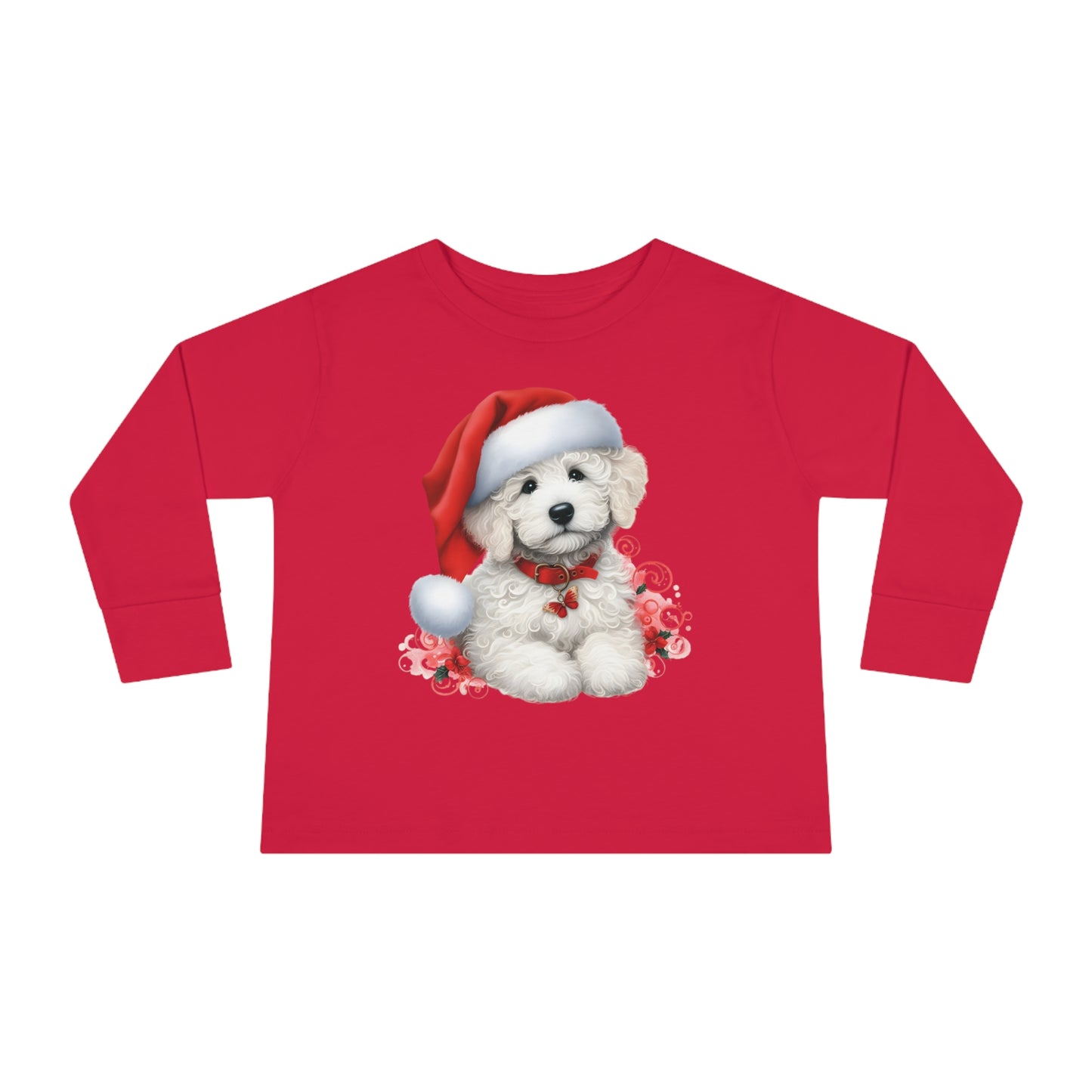 Christmas White Doodle - Toddler Long Sleeve T Shirt