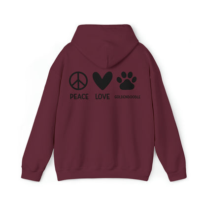 Peace Love Goldendoodle Gildan Unisex Heavy Blend™ Hooded Sweatshirt