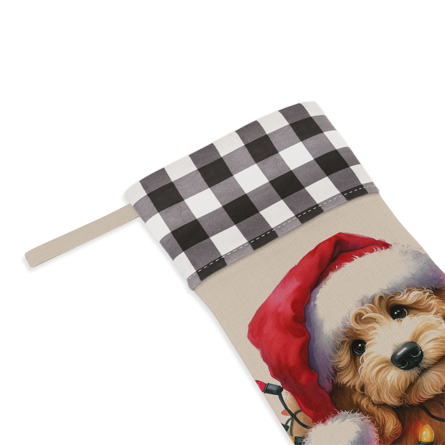 Doodle Puppy w/Lights Christmas Stocking