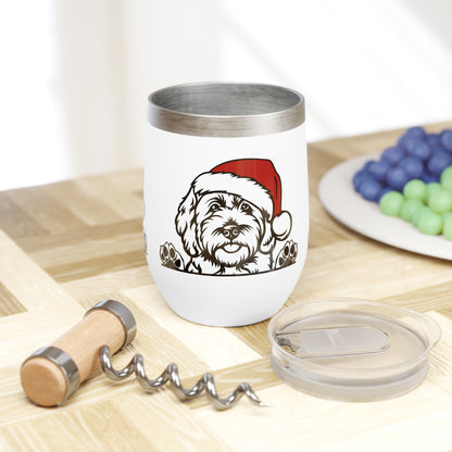 Christmas Hat Doodle Chill Wine Tumbler