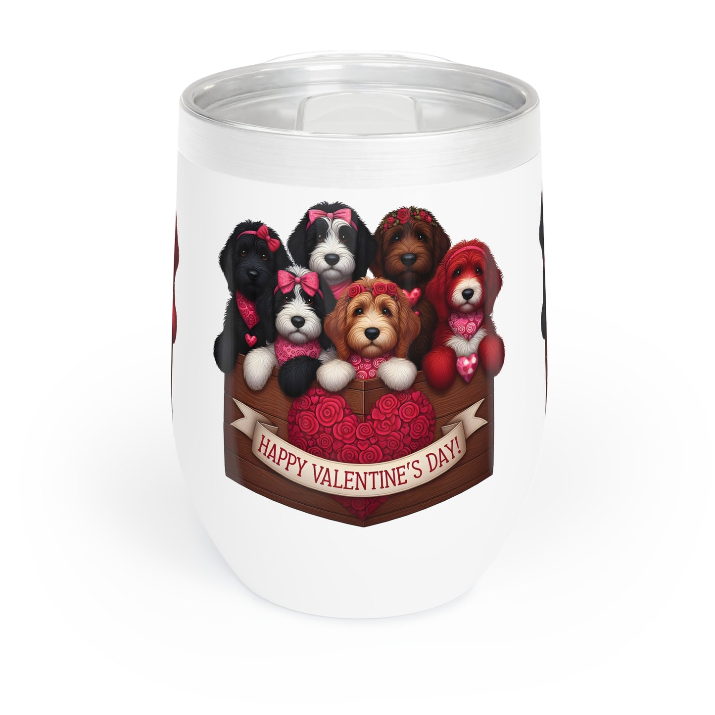 Happy Doodles Valentine - Chill Wine Tumbler