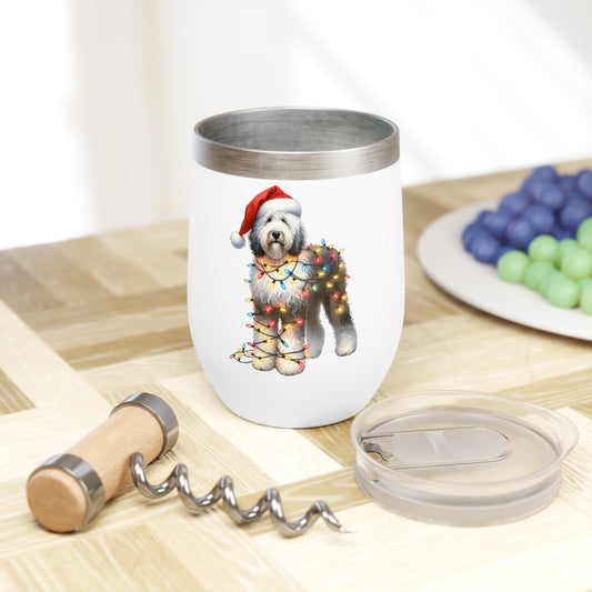 Sheepadoodle Christmas Chill Wine Tumbler