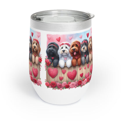 Valentine Doodles - Chill Wine Tumbler