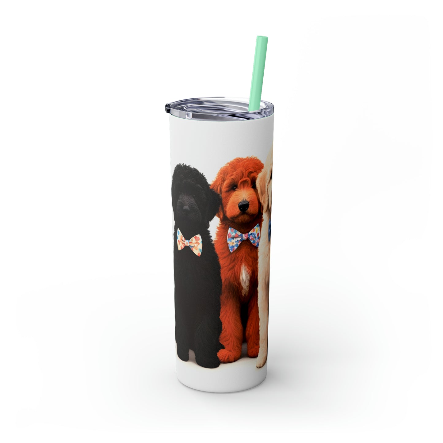 Doodle Dogs Skinny Tumbler with Straw, 20oz